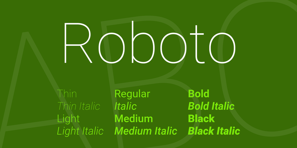 Przykład czcionki Roboto Black Italic