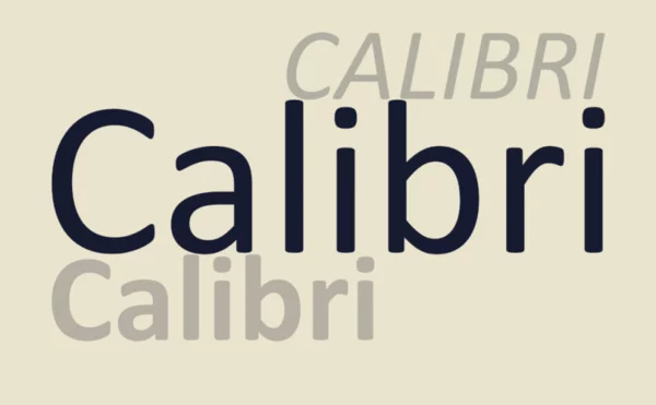 Przykład czcionki Calibri Light