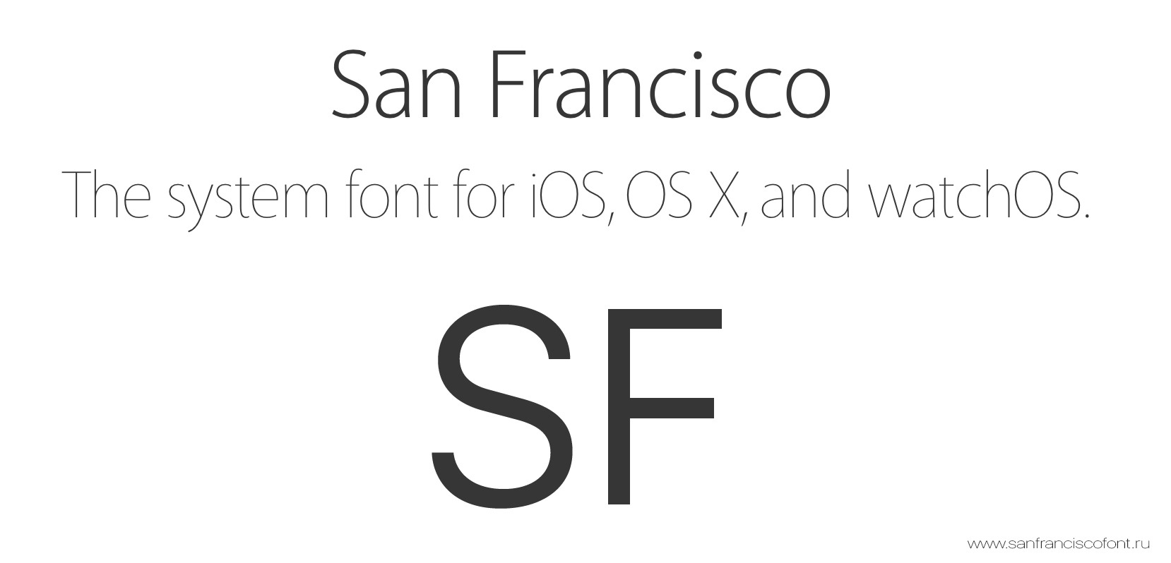 Przykład czcionki San Francisco(SF UI) Display Medium