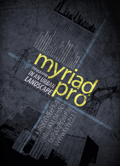 Przykład czcionki Myriad Pro SemiCondensed Bold Italic