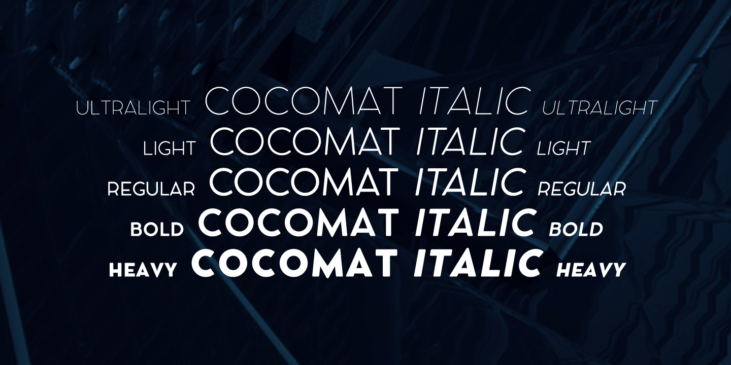 Przykład czcionki Cocomat Italic