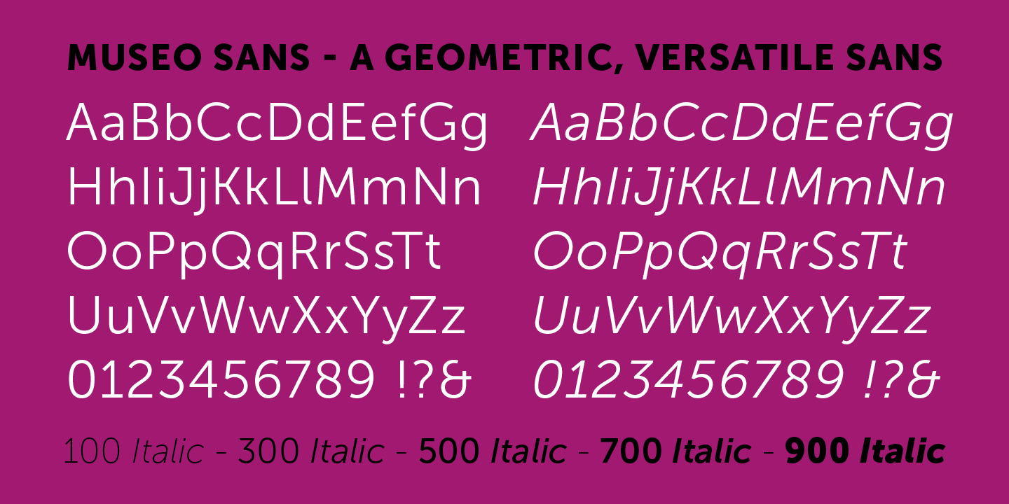 Przykład czcionki Museo Sans 900 Italic