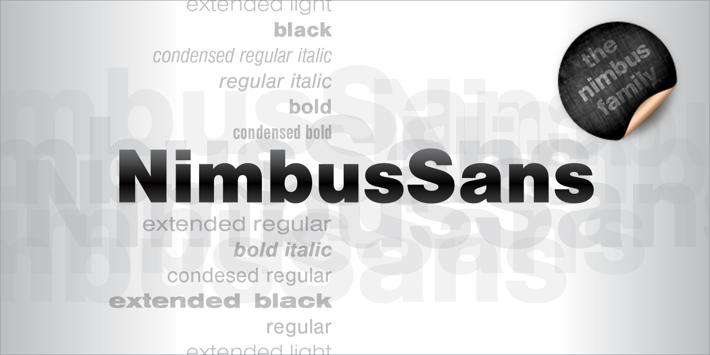 Przykład czcionki Nimbus Sans Regular Italic