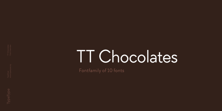 Przykład czcionki TT Chocolates 