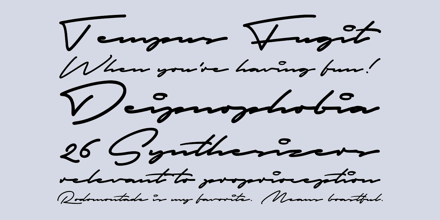 Przykład czcionki Autograf Regular