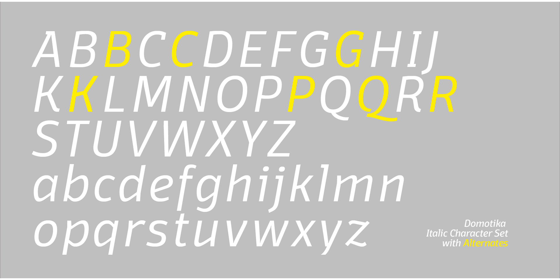Przykład czcionki Domotika Medium Italic