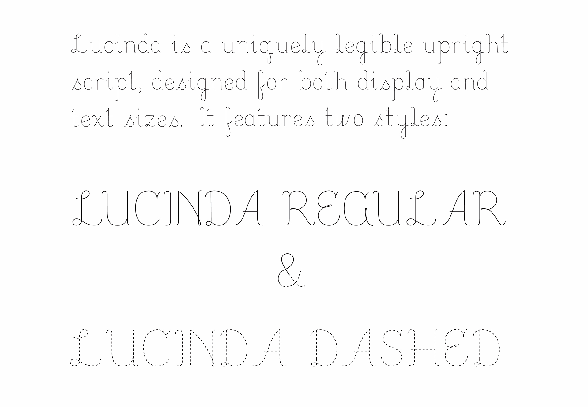 Przykład czcionki Lucinda Medium
