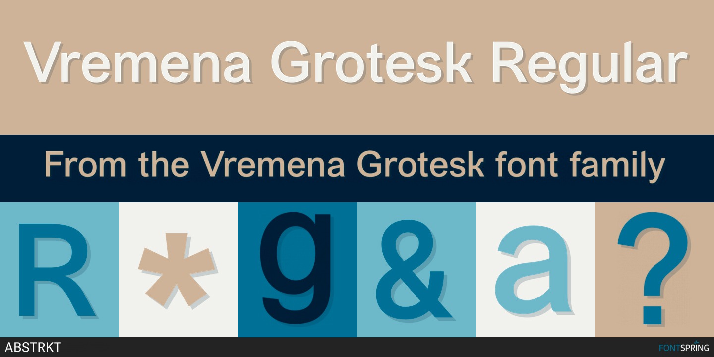 Przykład czcionki Vremena Grotesk Italic