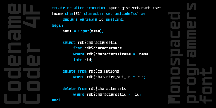 Przykład czcionki Codename Coder 4F Bold