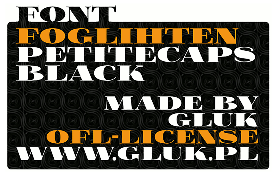 Przykład czcionki Foglihten Black Pcs Regular