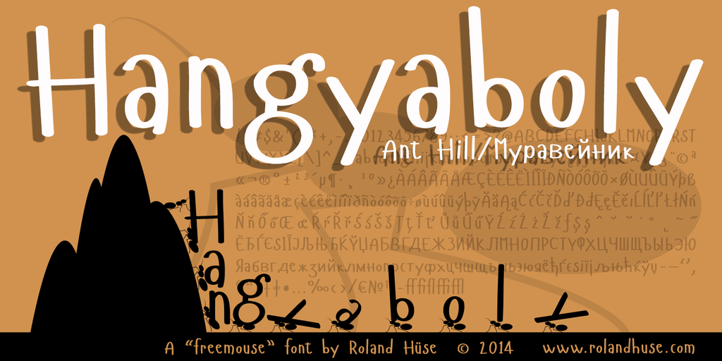 Przykład czcionki Hangyaboly