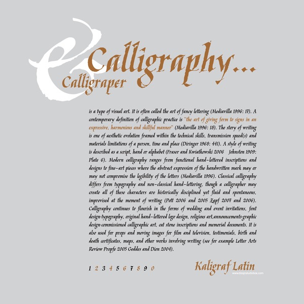 Przykład czcionki Kaligrafica, Kaligraf Medium