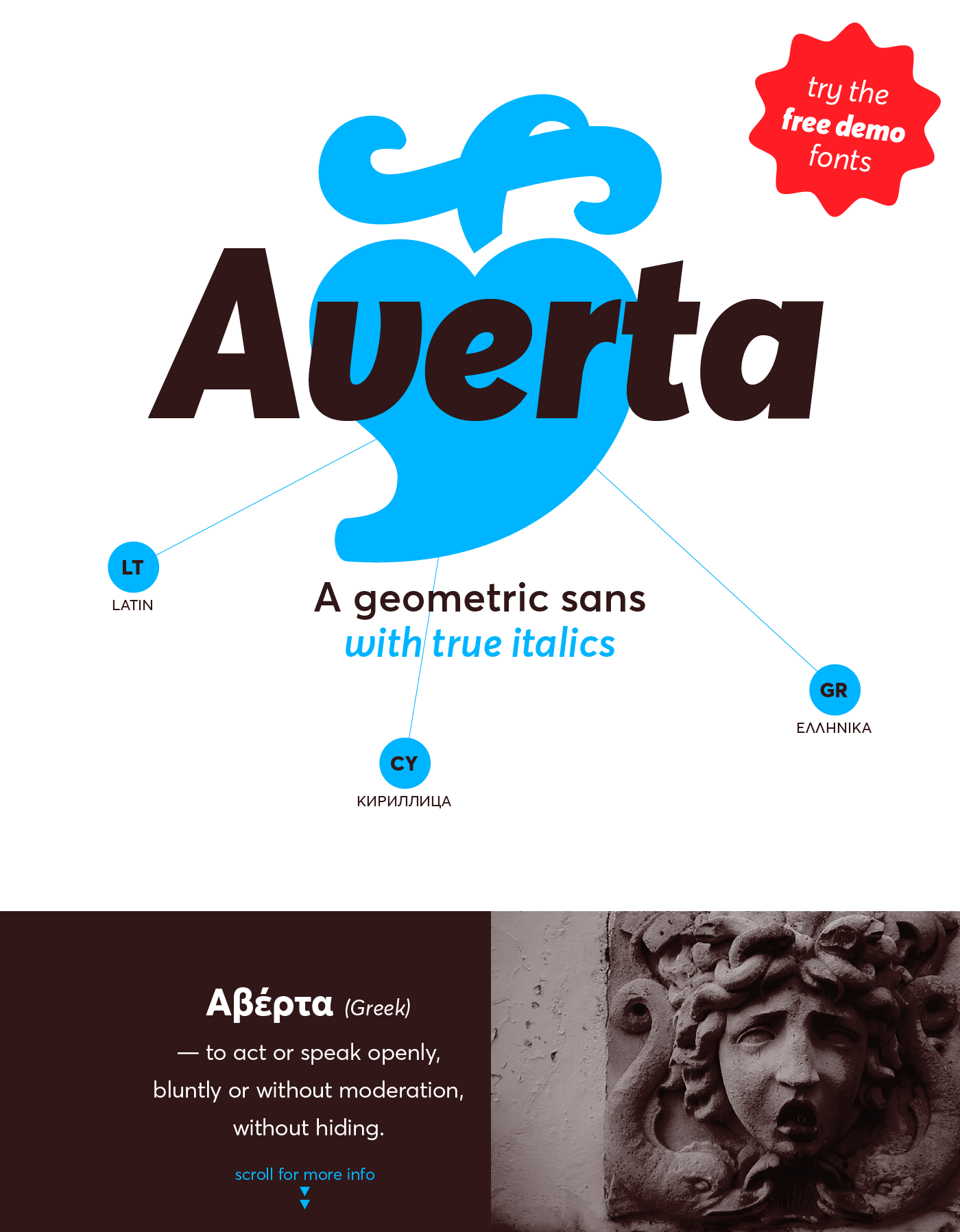 Przykład czcionki Averta Extra bold Italic
