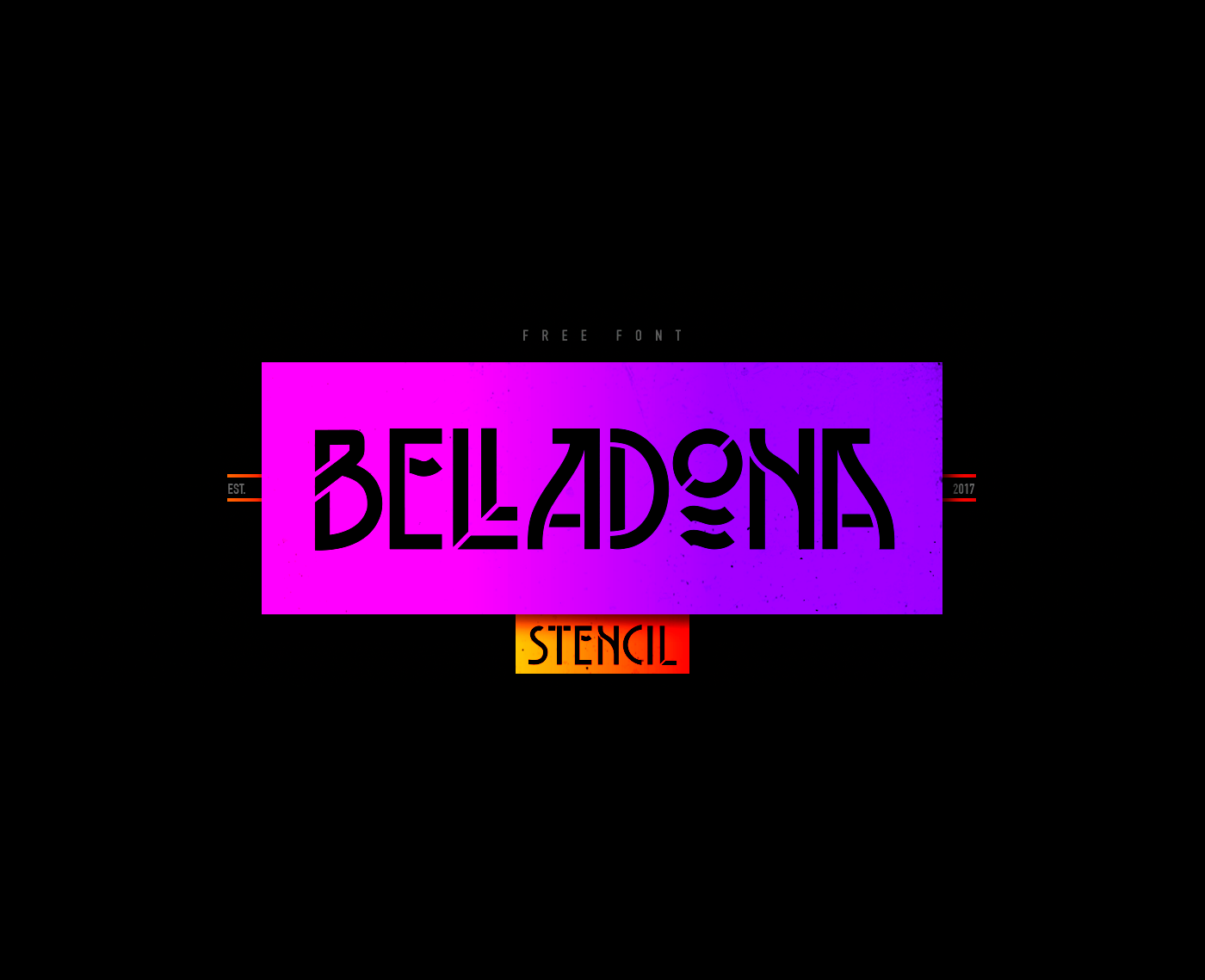 Przykład czcionki Belladona Stencil