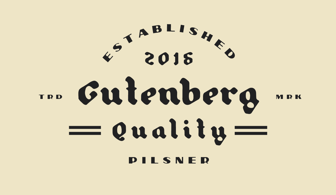 Przykład czcionki Gutenberg Blackletter & Pilsner