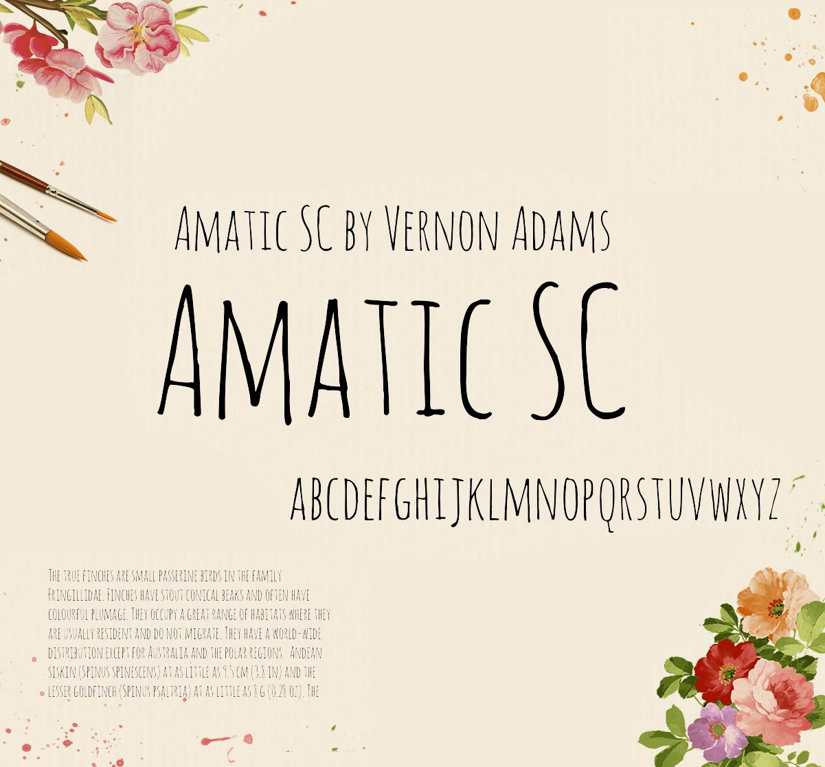Przykład czcionki Amatic SC