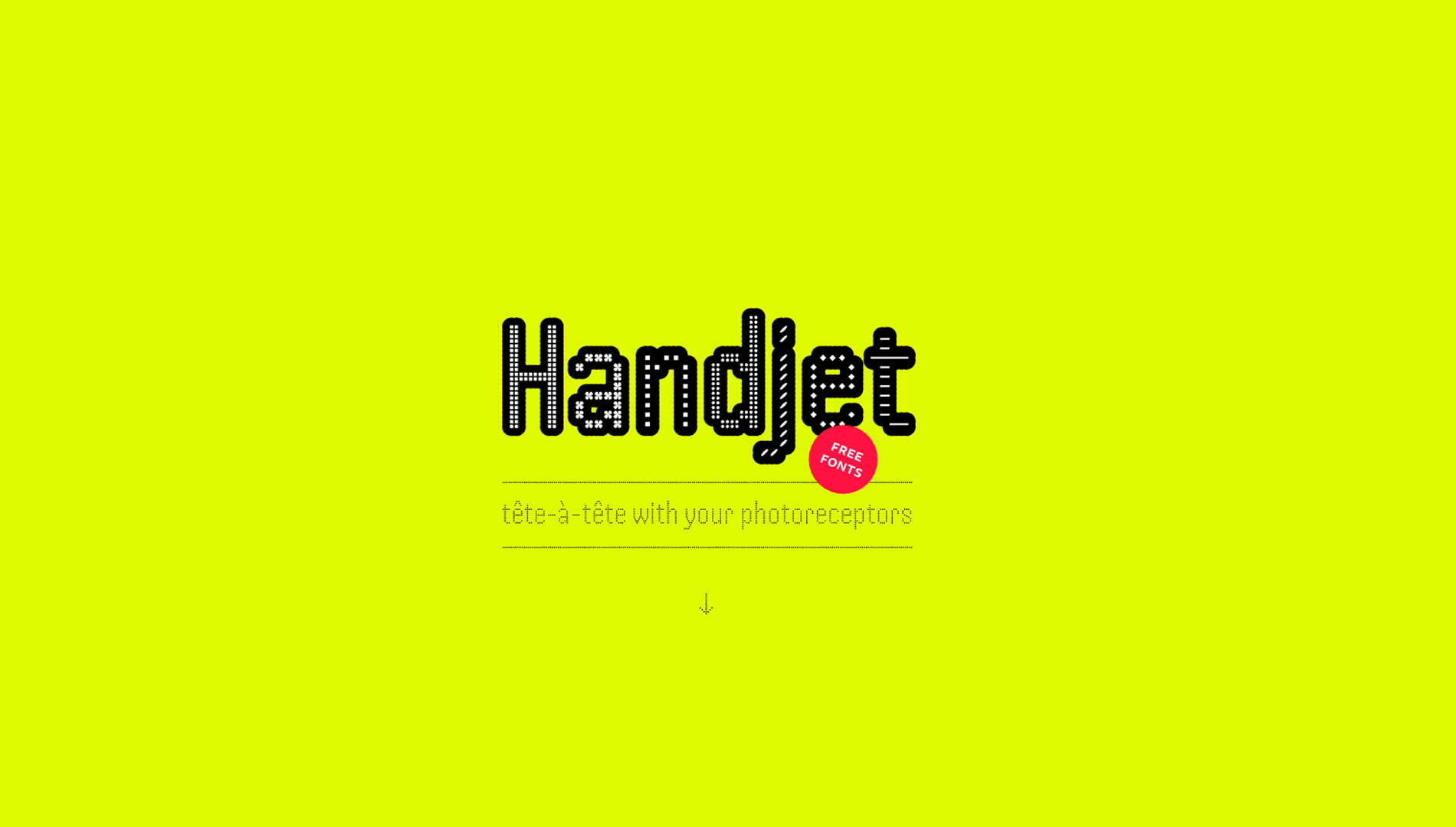 Przykład czcionki Handjet Regular