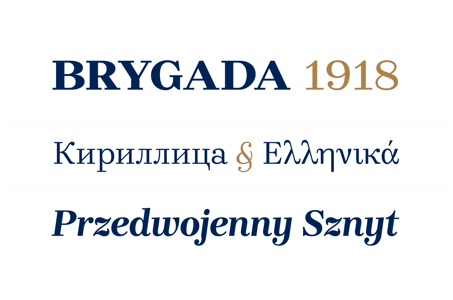 Przykład czcionki Brygada 1918 Bold