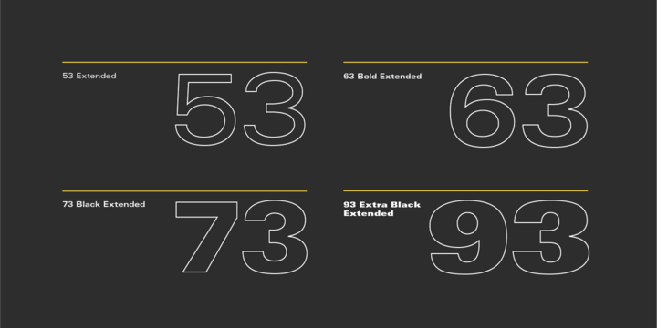 Przykład czcionki Univers 57 Condensed Oblique