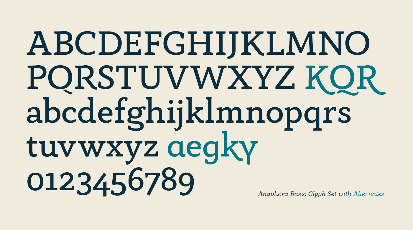 Przykład czcionki Anaphora Extra Light Italic