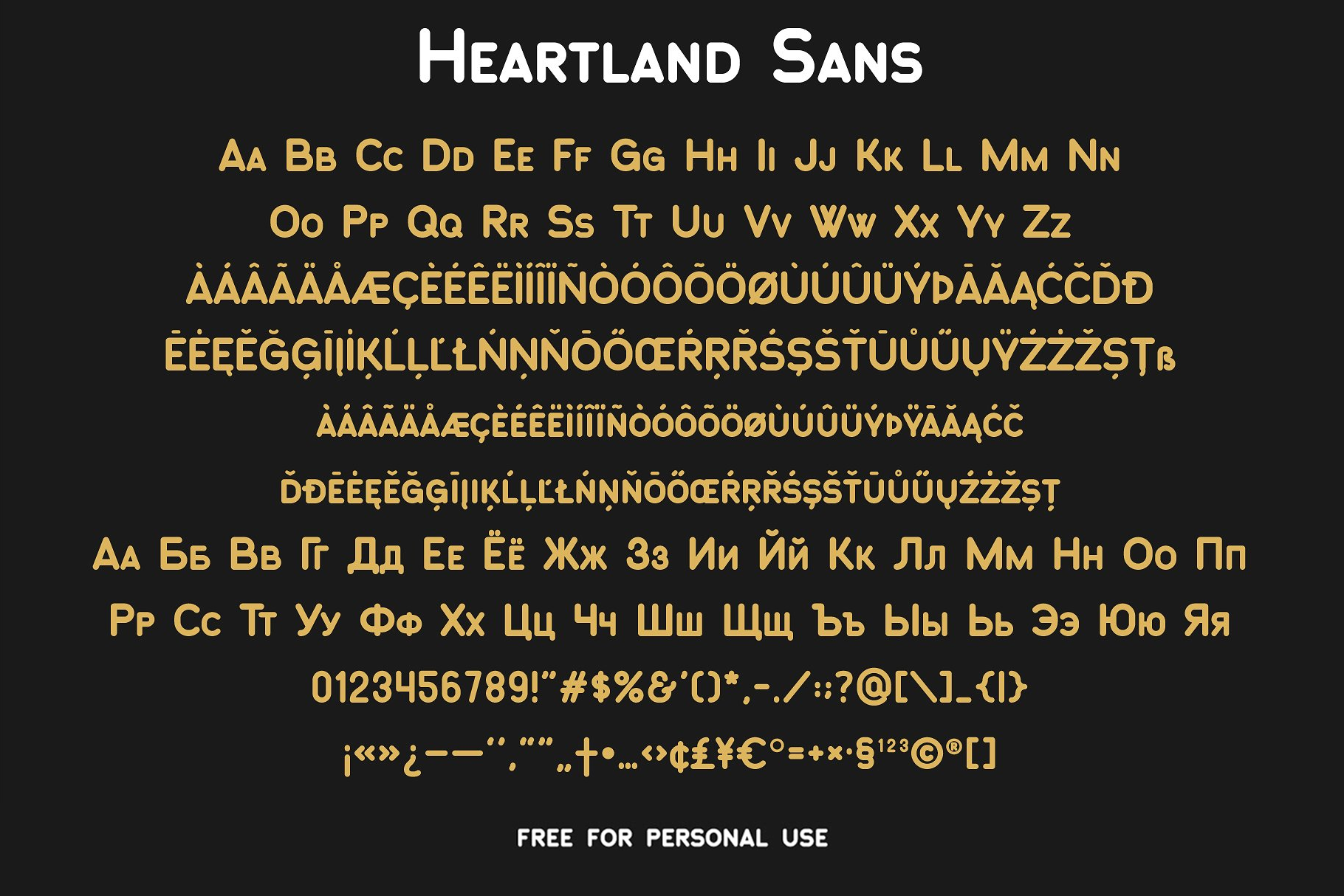 Przykład czcionki Heartland Sans Regular