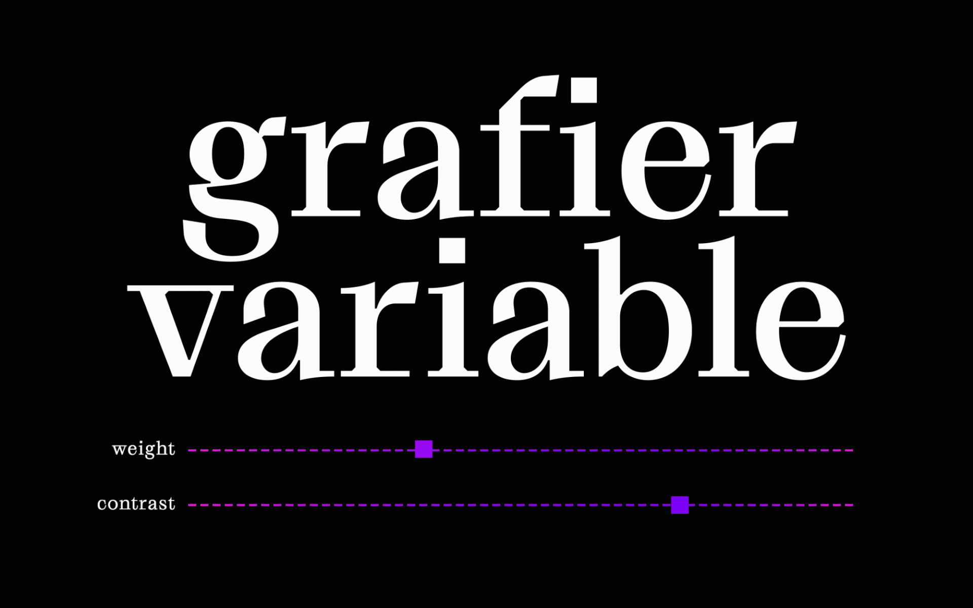 Przykład czcionki Grafier Variable Regular