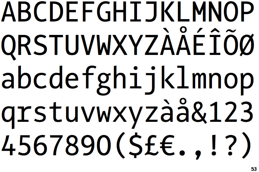 Przykład czcionki Roboto Mono Medium Italic