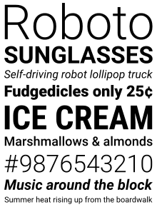 Przykład czcionki Roboto Mono Light Italic