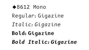 Przykład czcionki B612 Mono Regular