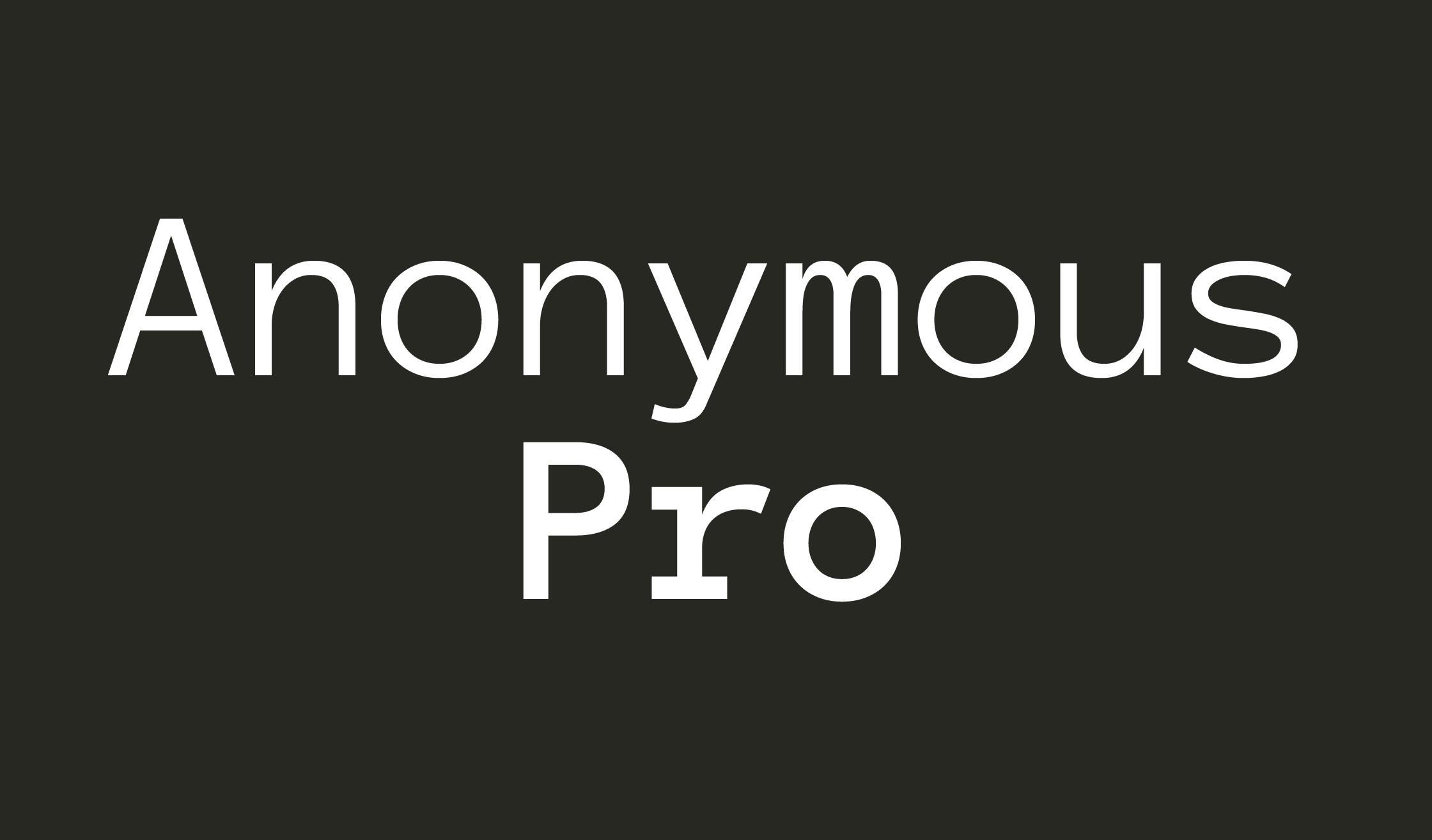 Przykład czcionki Anonymous Pro