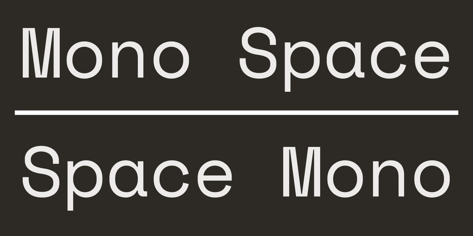 Przykład czcionki Space Mono