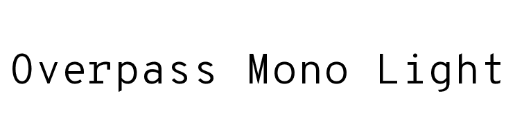 Przykład czcionki Overpass Mono Regular
