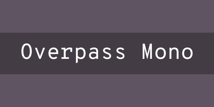 Przykład czcionki Overpass Mono Regular