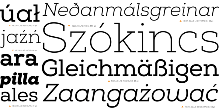 Przykład czcionki Nexa Slab Regular Oblique