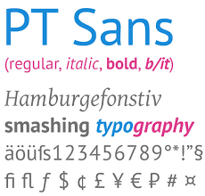 Przykład czcionki PT Sans