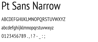 Przykład czcionki PT Sans Narrow Bold