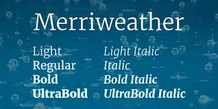 Przykład czcionki Merriweather Light Italic