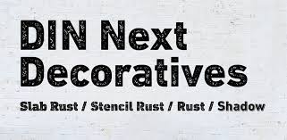 Przykład czcionki DIN Next Decorative Slab Rust Black