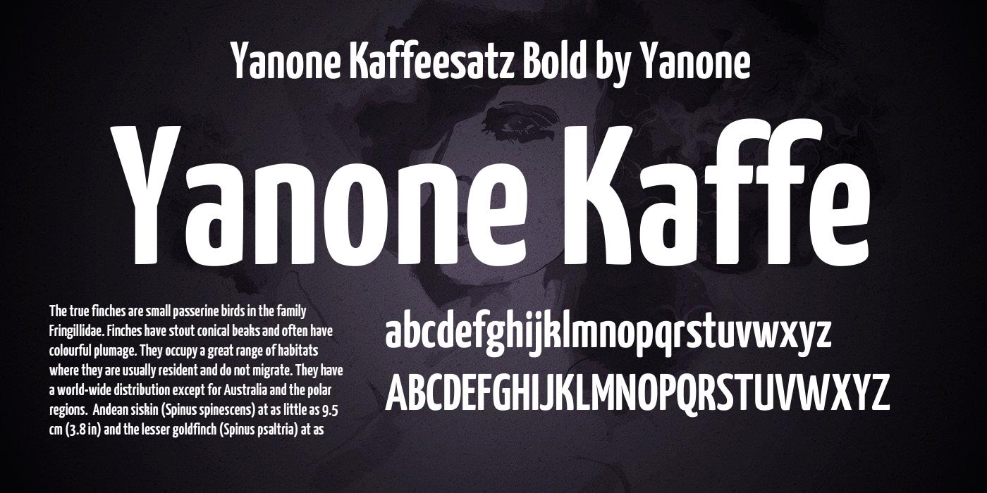 Przykład czcionki Yanone Kaffeesatz
