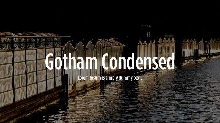 Przykład czcionki Gotham Condensed XLight