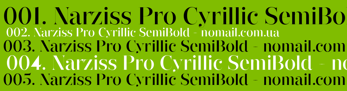 Przykład czcionki Narziss Pro Cyrillic Semi Bold