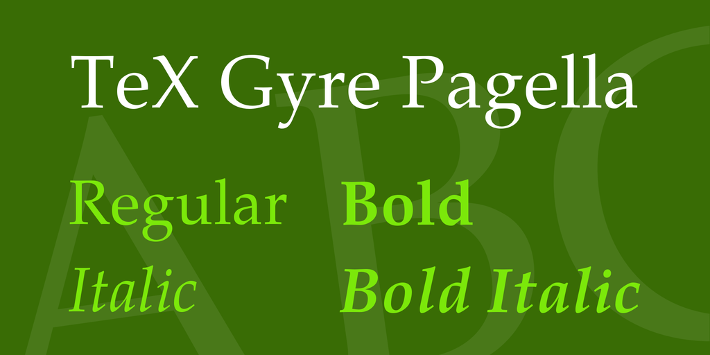 Przykład czcionki TeX Gyre Pagella Regular