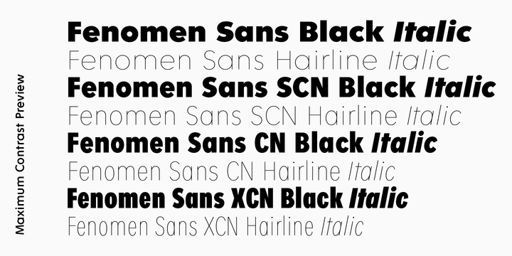 Przykład czcionki Fenomen Sans XCN Hairline Italic