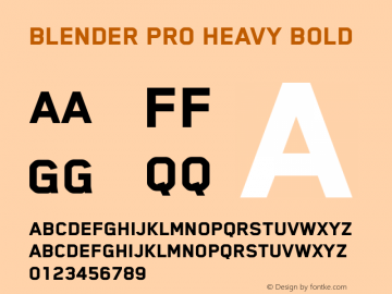 Przykład czcionki Blender Pro Thin Italic