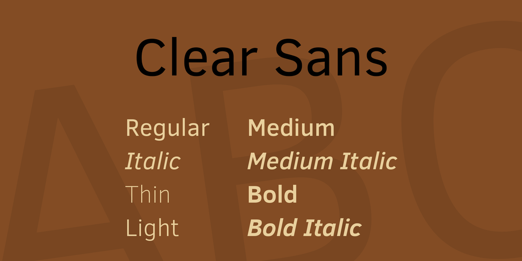 Przykład czcionki Clear Sans Regular