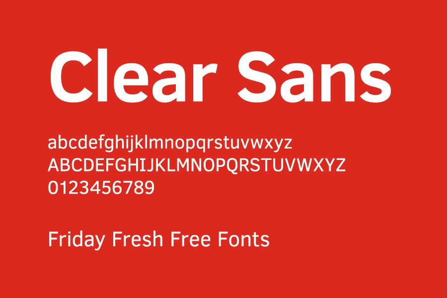 Przykład czcionki Clear Sans Regular