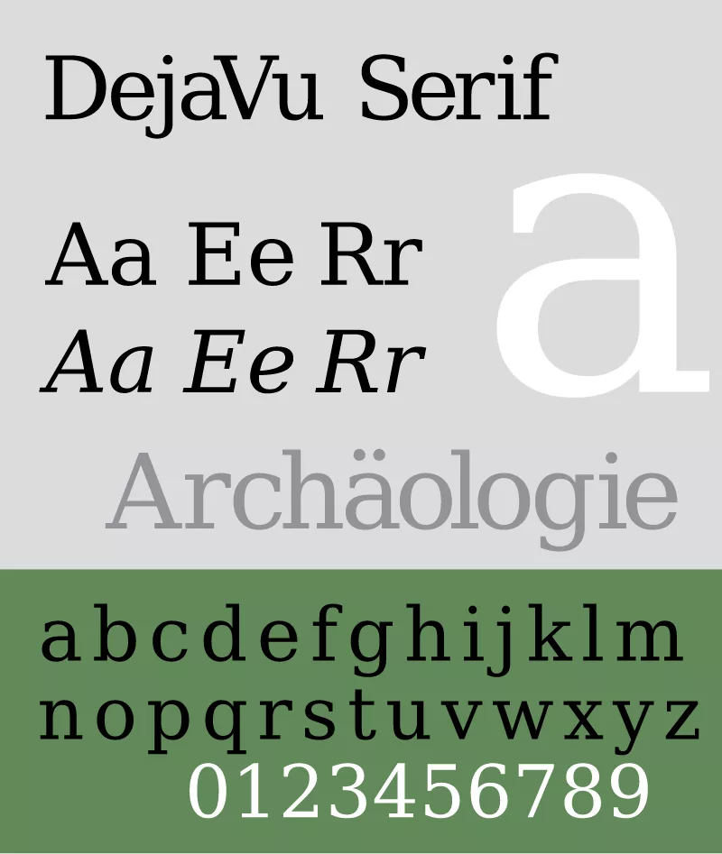 Przykład czcionki DejaVu Serif