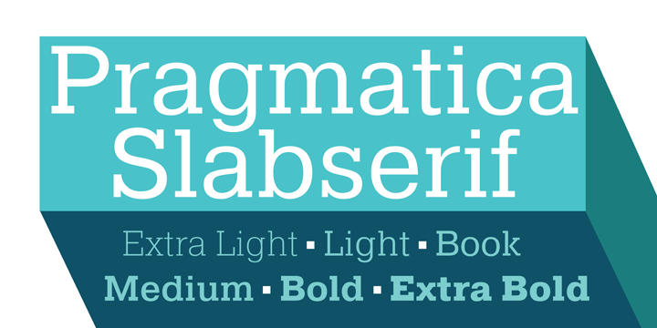 Przykład czcionki Pragmatica Slab Extra Light