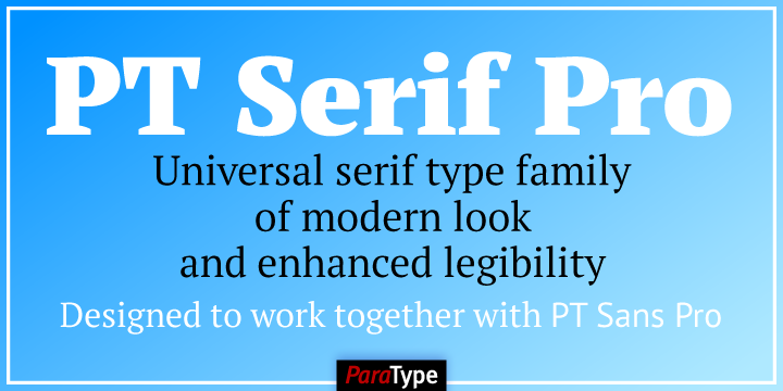Przykład czcionki PT Serif Pro