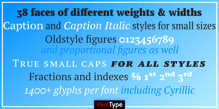 Przykład czcionki PT Serif Pro Italic